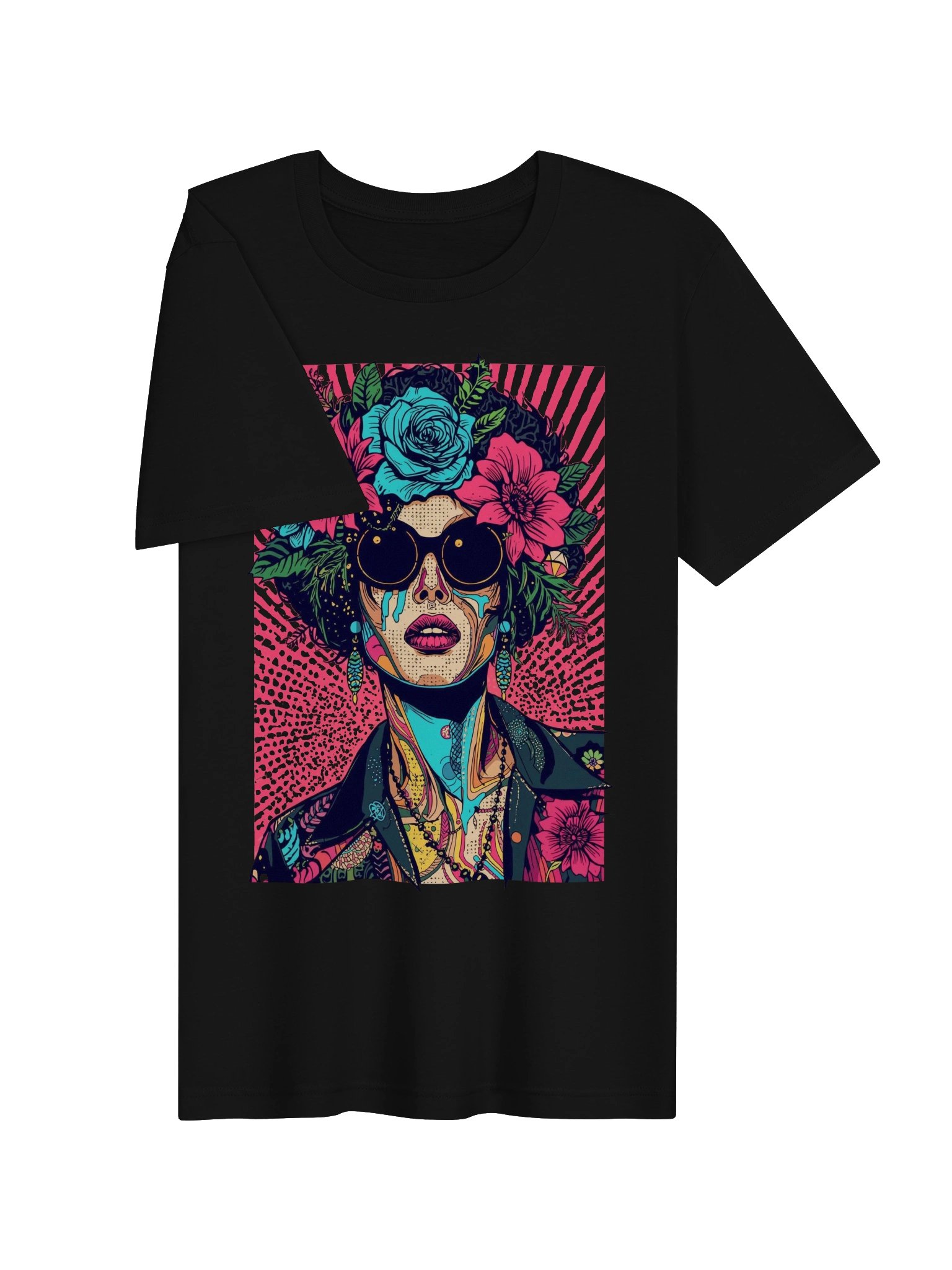Neon Blossom Pop‑Art Supersoft Tee product image (6)