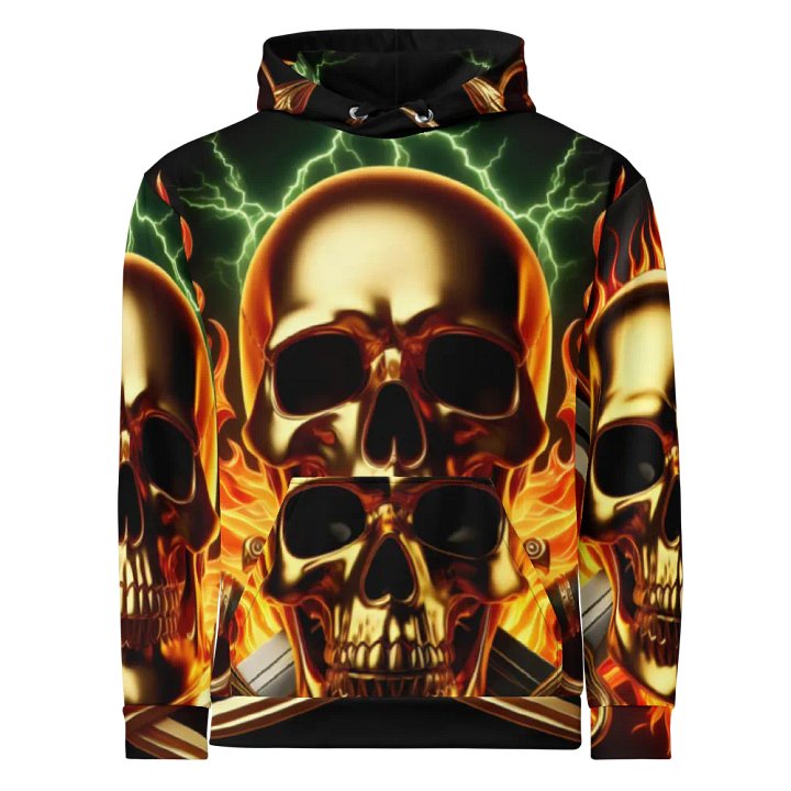 Flames and Lightning - Unisex Skull Hoodie #47 product image (1)