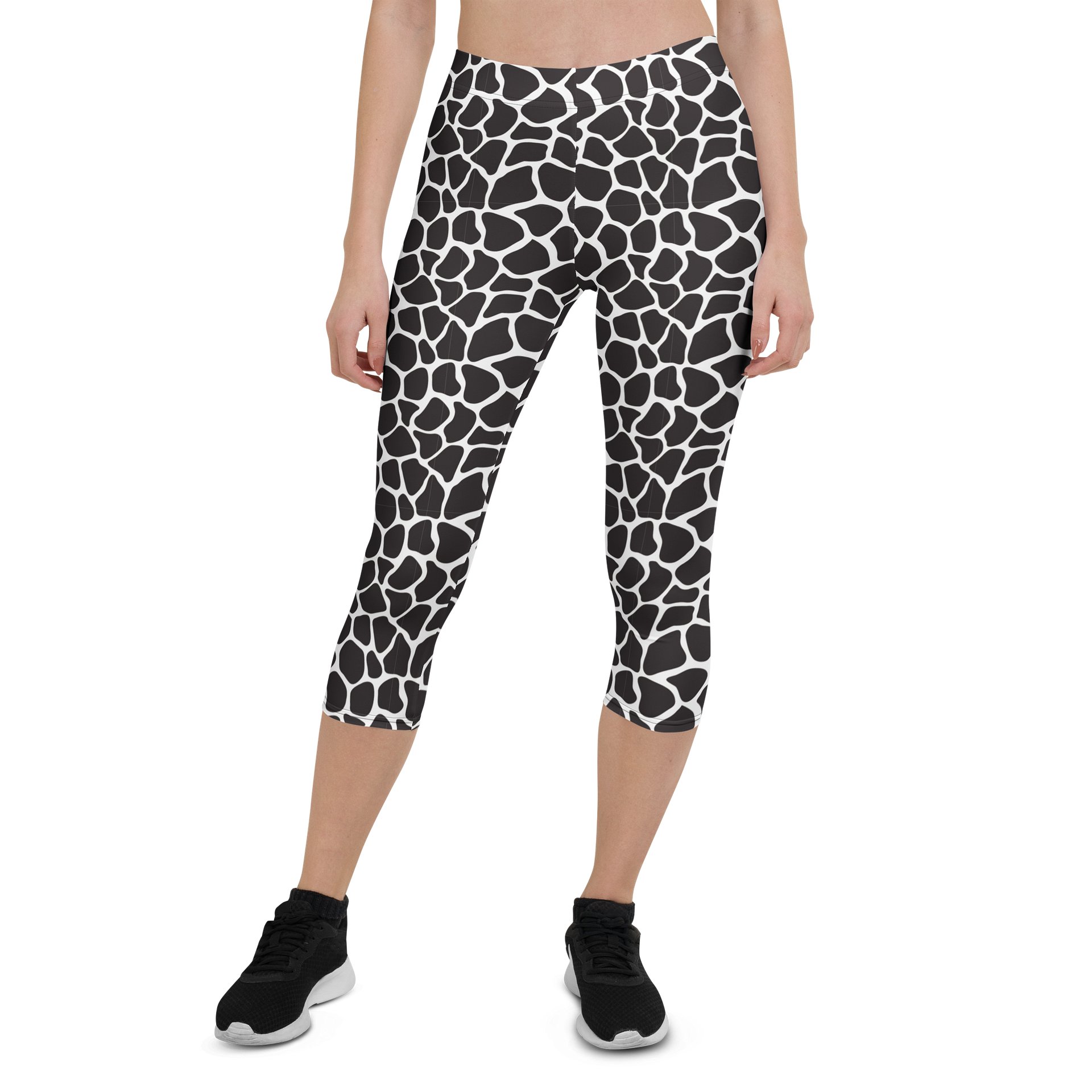 Comfortable Capri Leggings with Bold Black Animal Print product image (1)