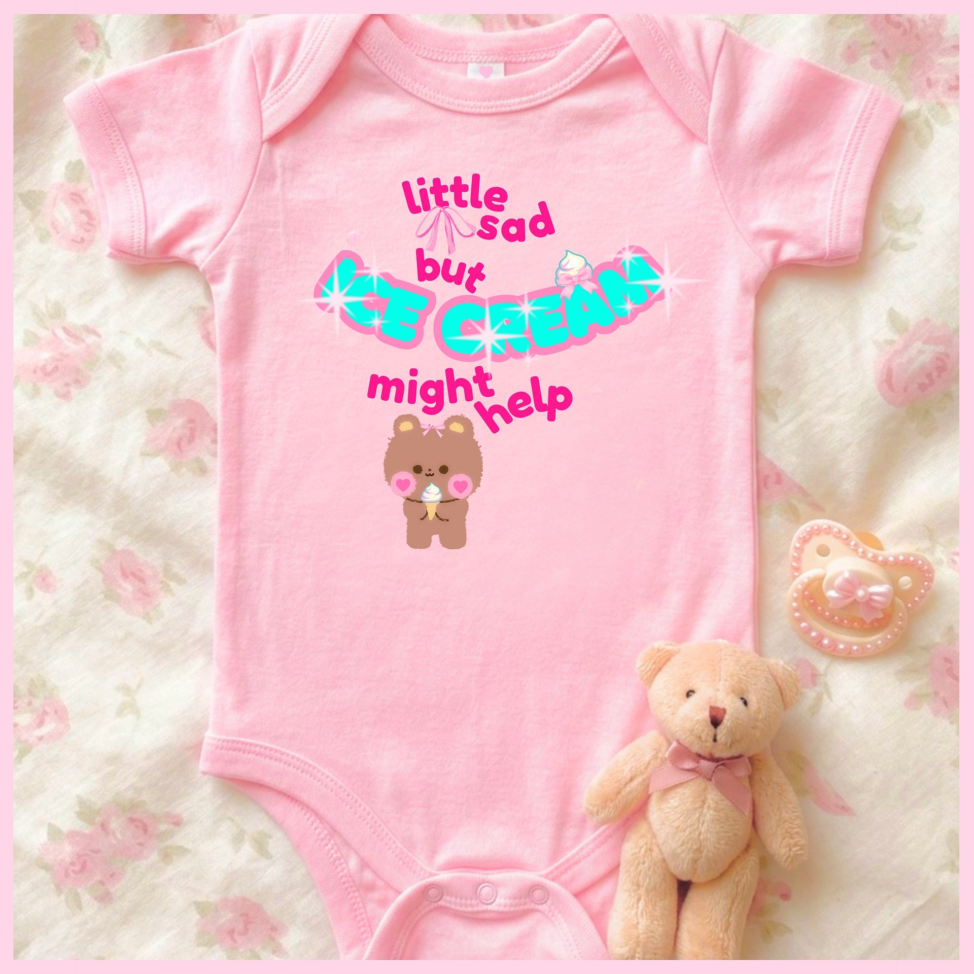 Little sad but ice cream might help Onesie product image (1)