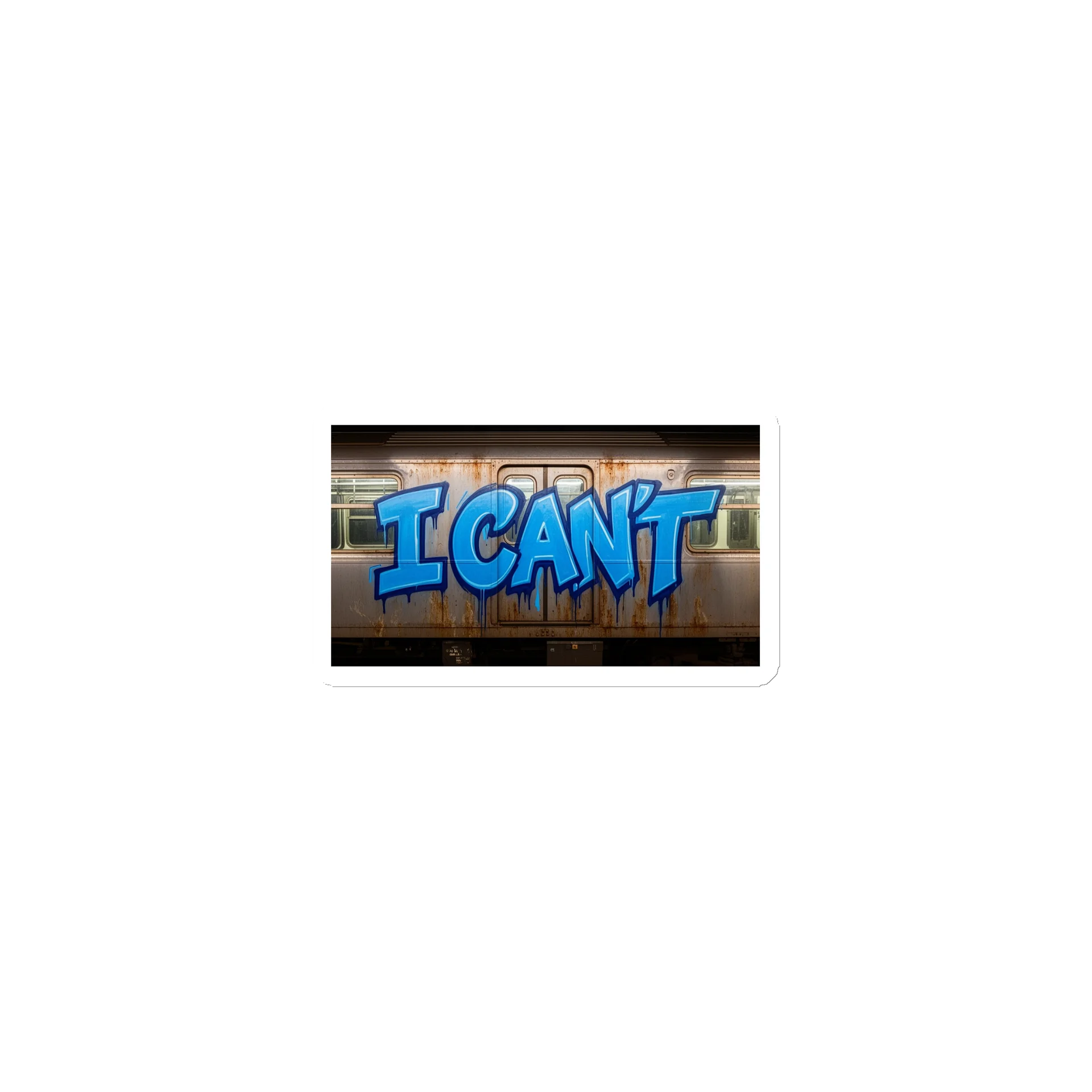 I Can't Subway Graffiti Die-Cut Magnet product image (1)