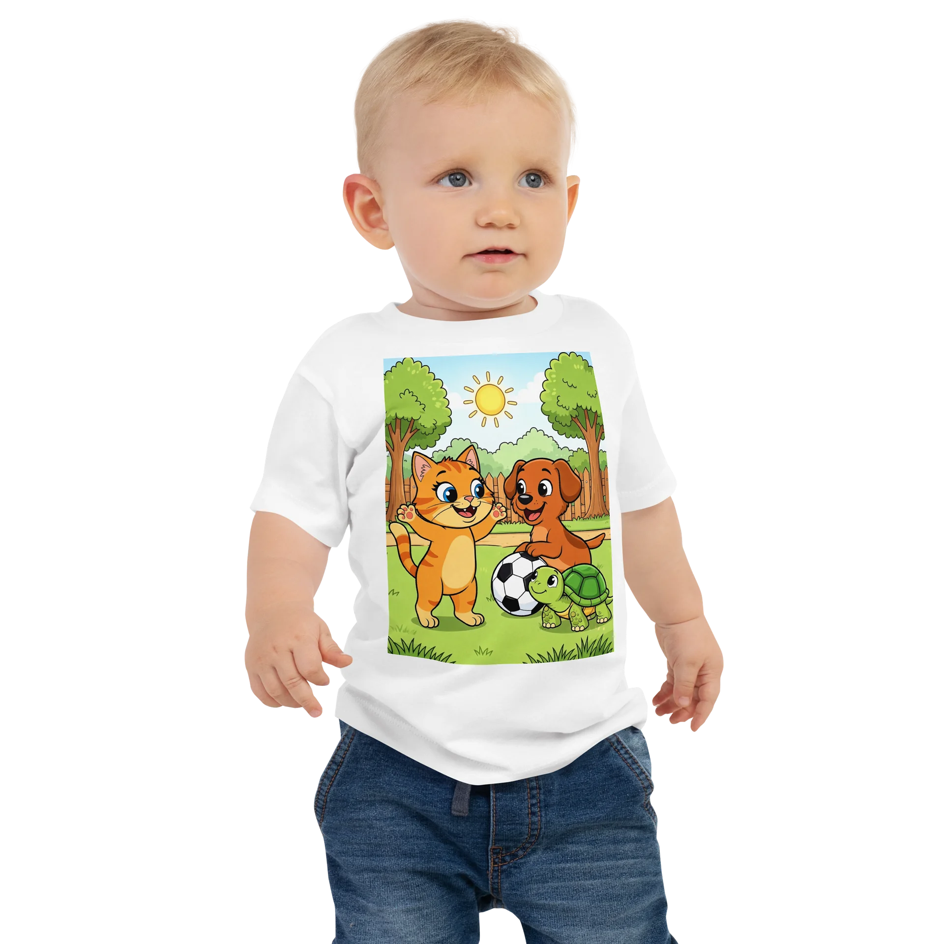 Kitten & Puppy Nursery Rhyme Baby T-shirt product image (1)