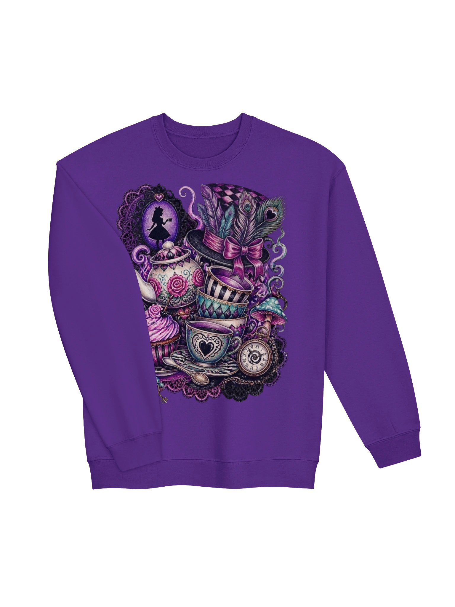 Mad Tea Party Sweatshirt, Alice in Wonderland Collage Crewneck product image (16)