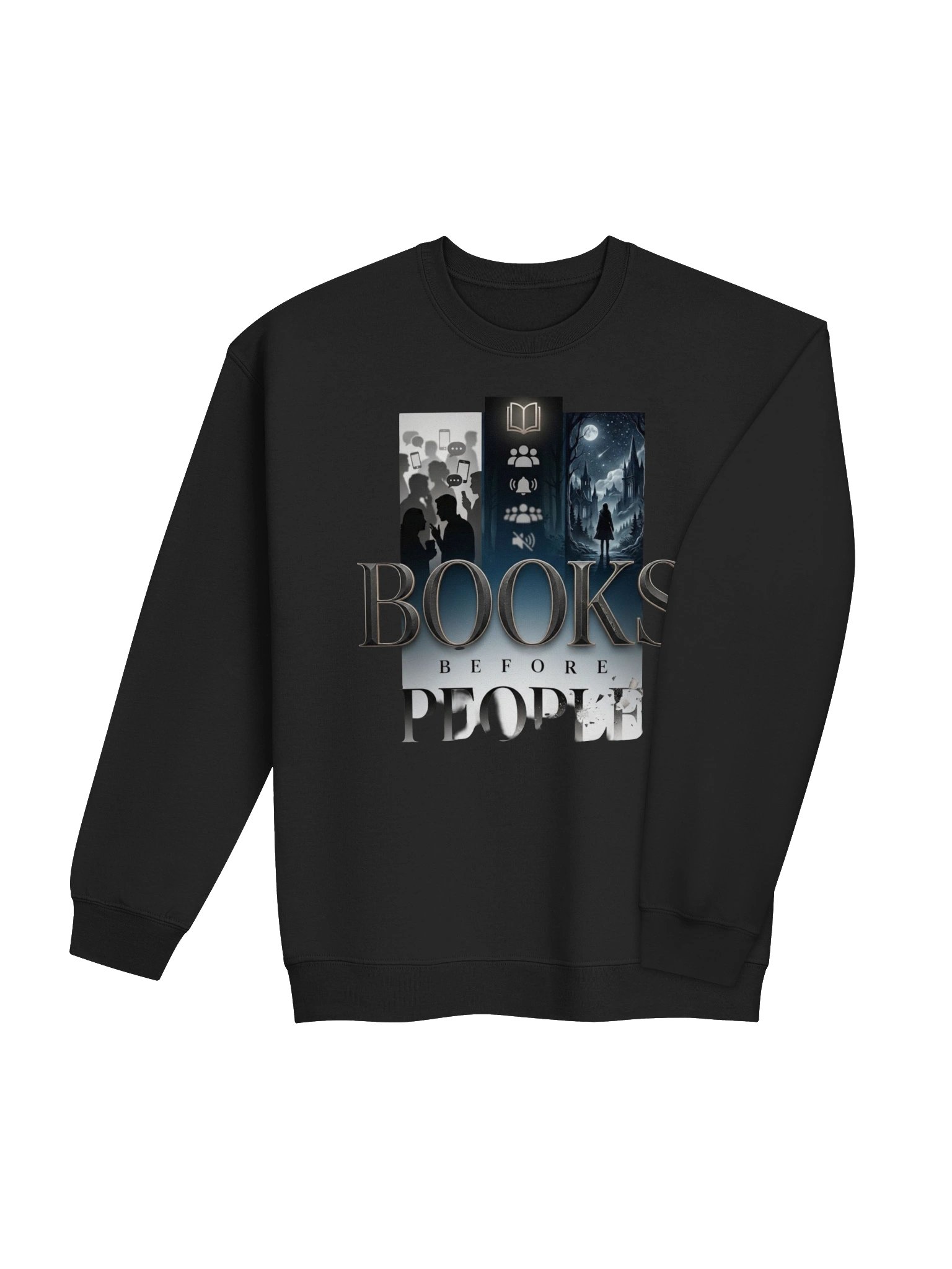 "Books Before People" Introvert Graphic Crewneck Sweatshirt product image (5)