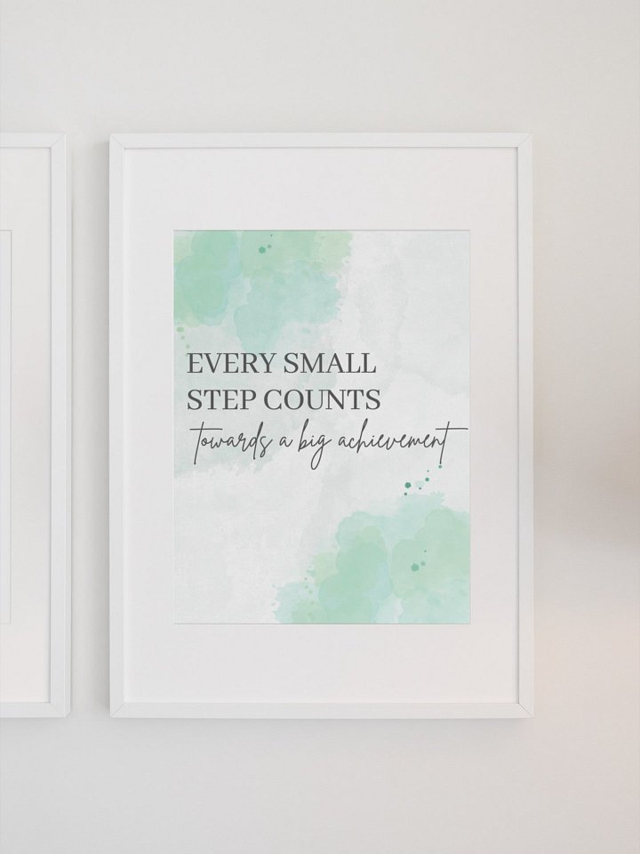 Watercolor Steps to Success Poster, Motivational Achievement Quote Print, Office Wall Art, Inspirational Decor, Progress and Growth Artwork product image (1)