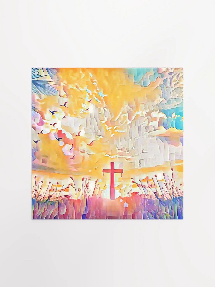 Christian Cross In A Field Of Flowers Art Print product image (2)