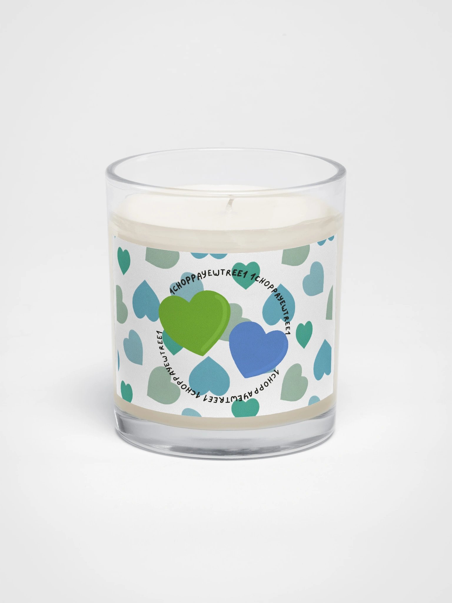 G/B Heart Glass Candle product image (1)