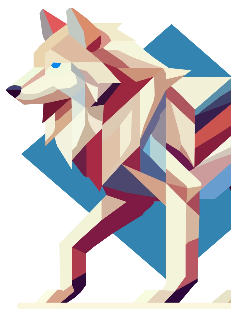 Free Geometric Wolf PNG Art - Transparent Background, Low Poly Animal Illustration product image (1)