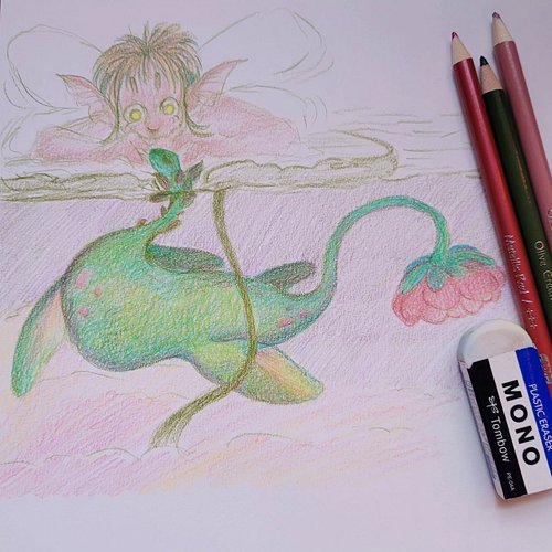 ✍️ Sunday Sketch 🐸 ✨ 

Some colored pencil practice while I plan for the week ahead~ There are so many cryptid ideas swimming...