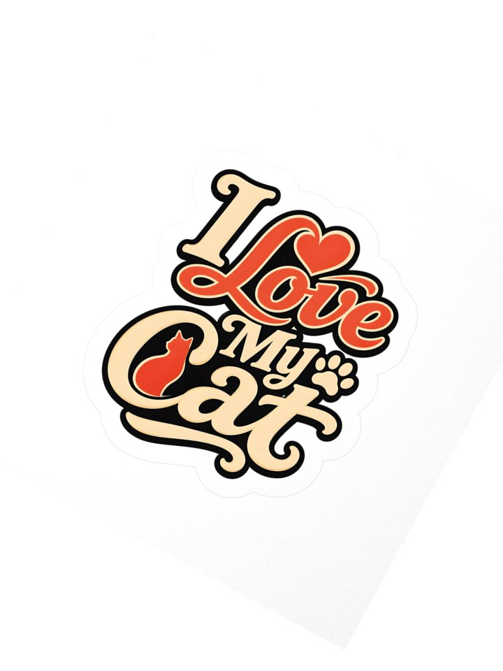 I Love My Cat Sticker product image (2)