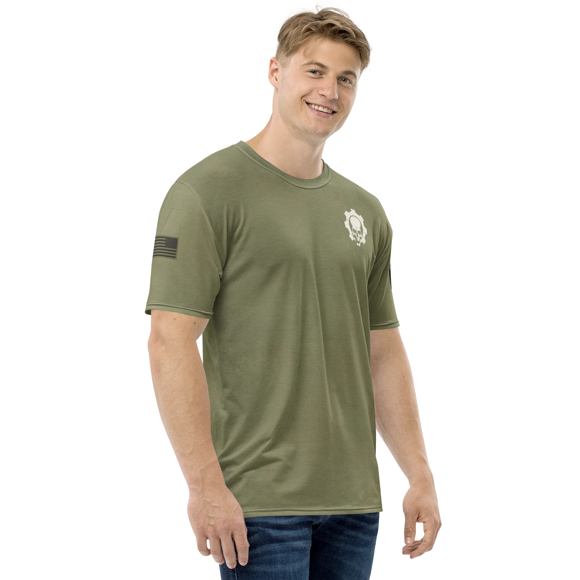 Danger Last Fucks Given MötoGraffitti Tee in OD Green product image (4)