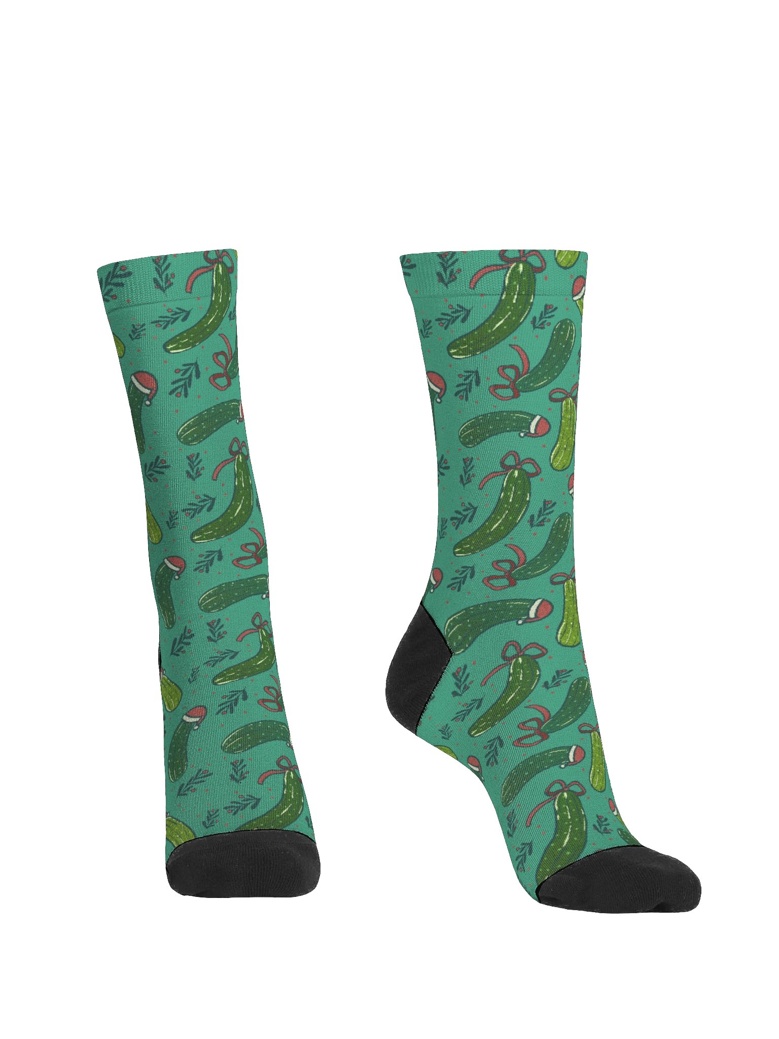 Christmas Pickle Patterned Socks, Dark Green product image (2)