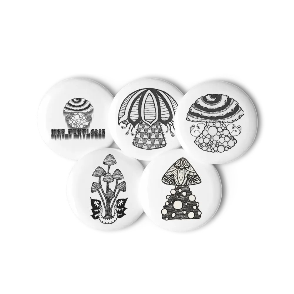 Psychedelic Mushroom Pin Button Set product image (11)