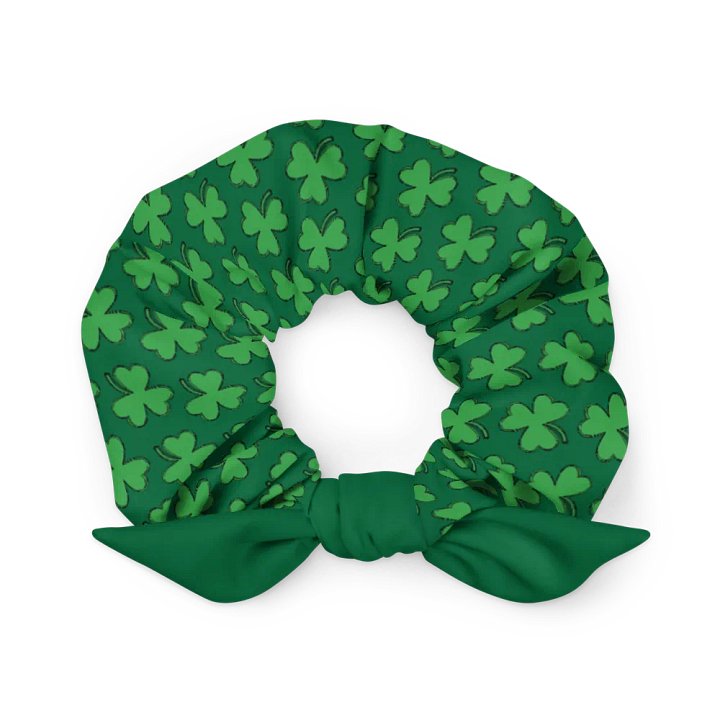 St Patrick's Day Shamrock ☘️ Recycled Hair Scrunchie ♻️ product image (1)