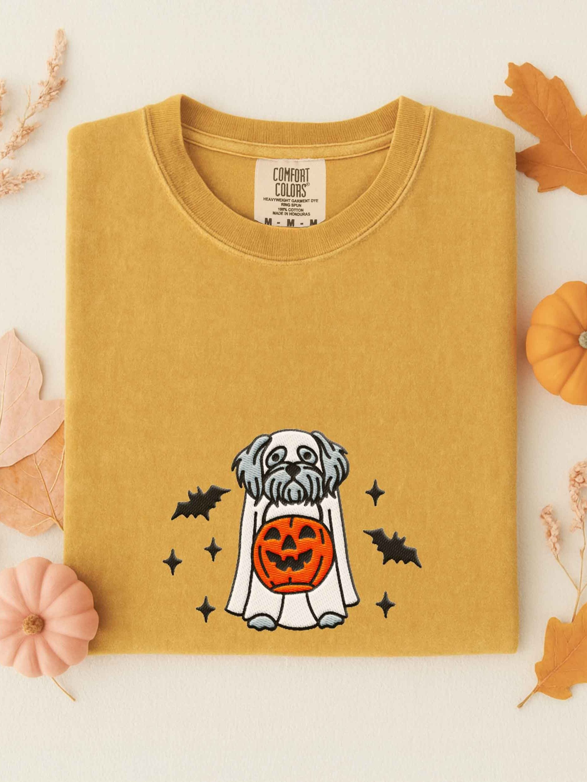 Halloween Shih Tzu(Grey) Embroidered T-Shirt product image (1)