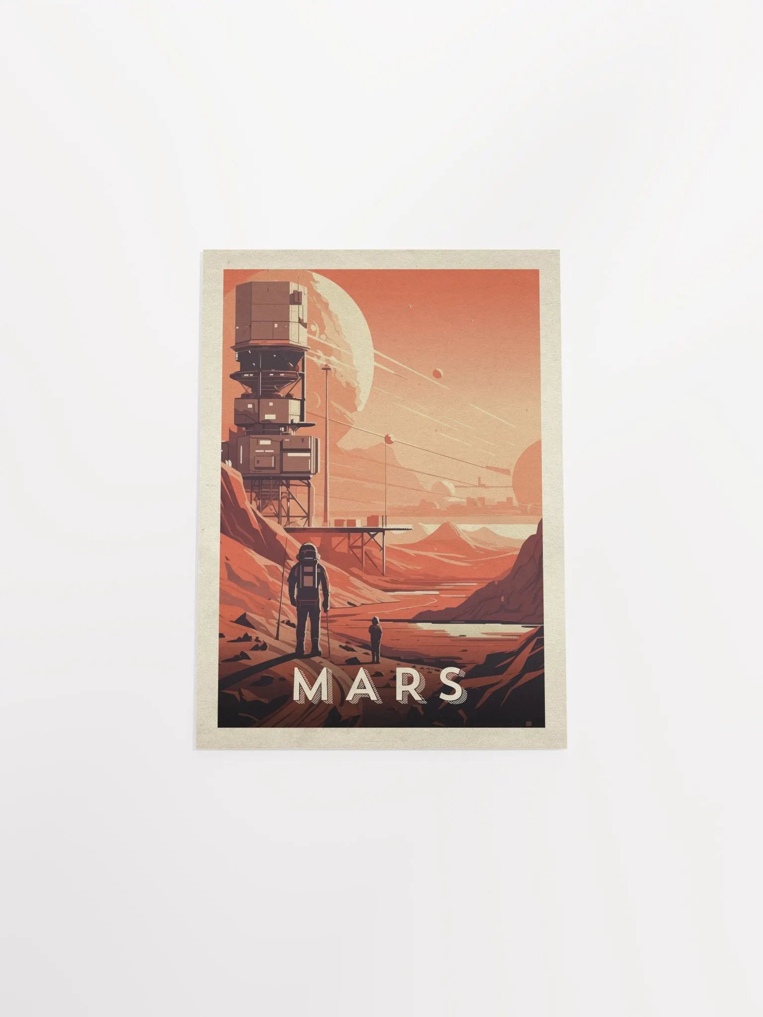 Mars, colony, astronaut — Vintage space poster product image (6)