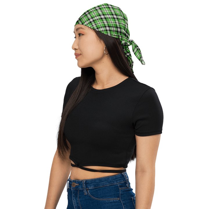 Bright Green Plaid Bandana product image (1)