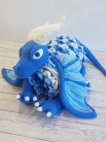 Ice Dragon Crochet Baby Blanket Pattern - Amigurumi Toy PDF Pattern - Crafting Happiness product image (8)