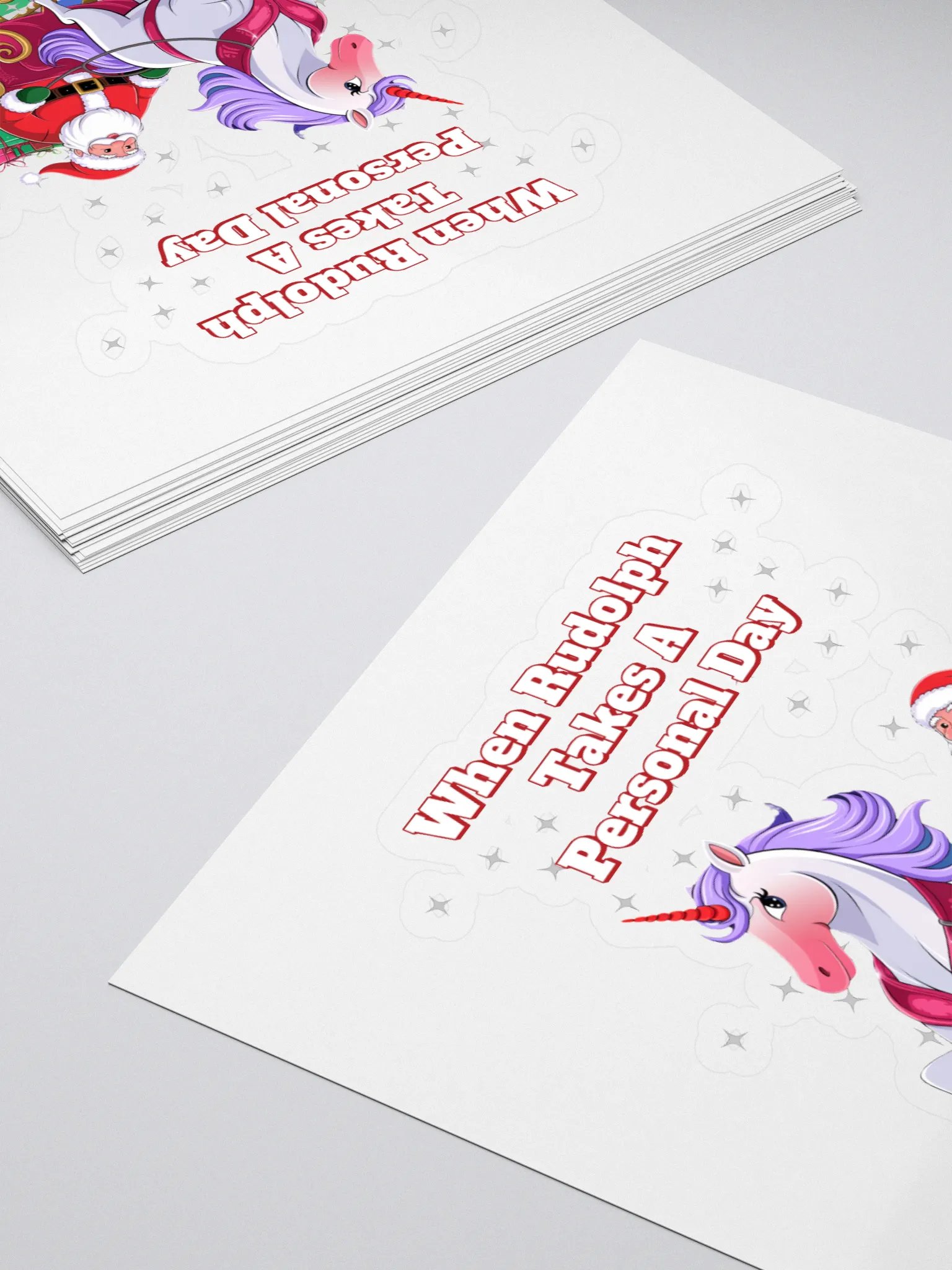 When Rudolph Takes A Personal Day - Santa's Unicorn Sticker product image (4)