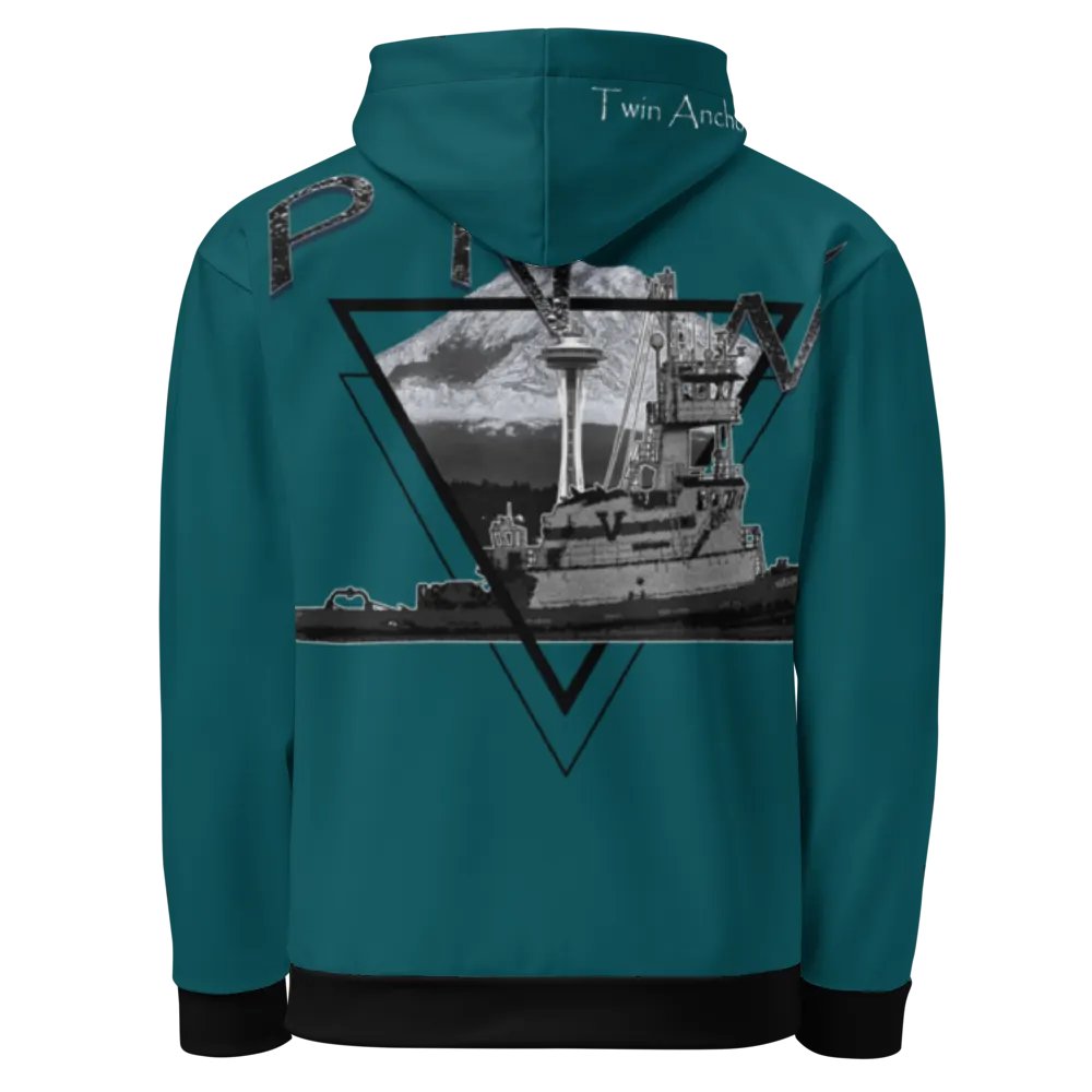 PNW T - Mt. Rainer & Tug Hudson (Teal) – Performance Marine Wear | Twin Anchor Apparel North Current Line product image (11)
