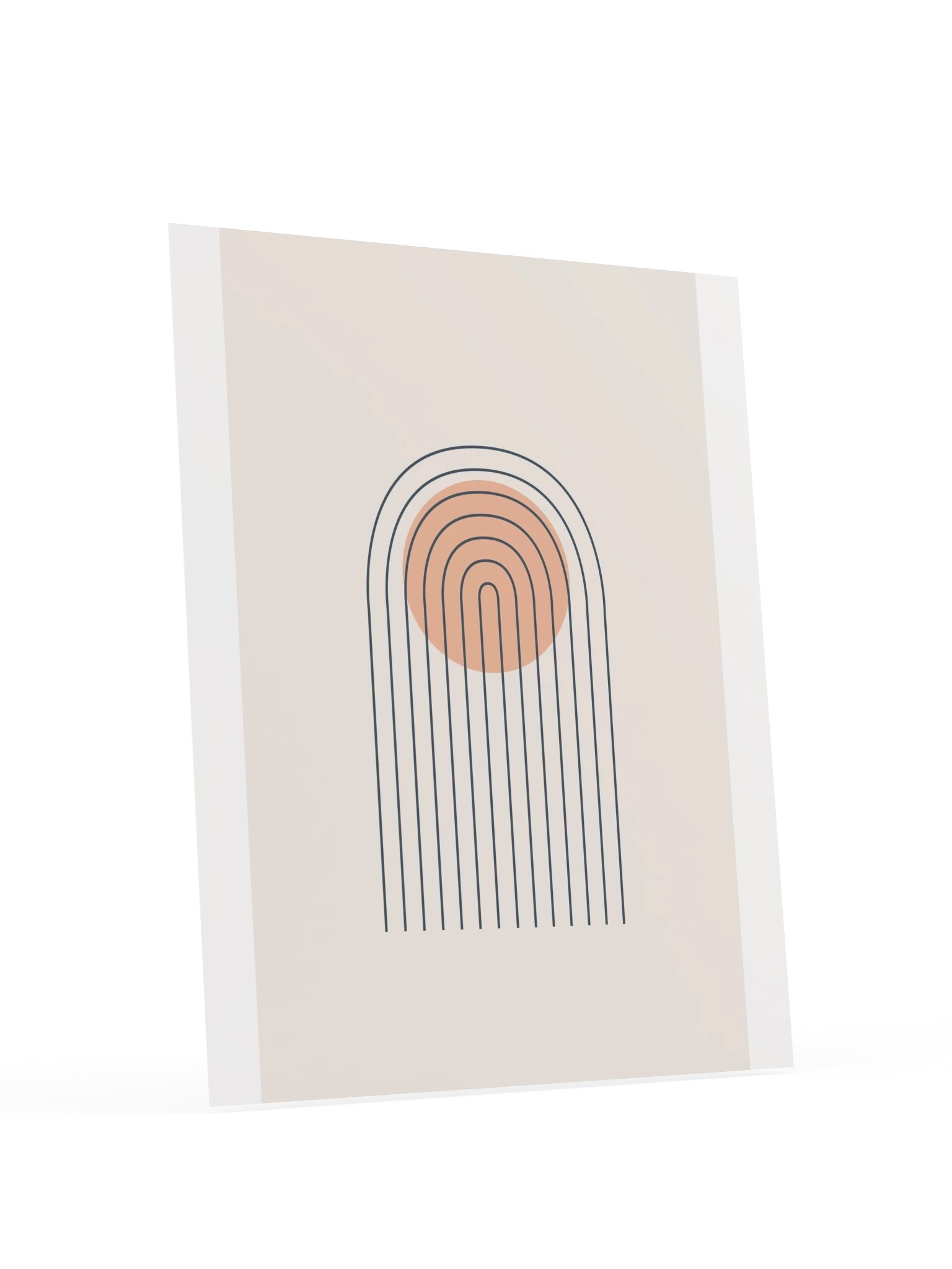 Dusty Blue Line Arch Print | Peach Bathroom Wall Art product image (6)