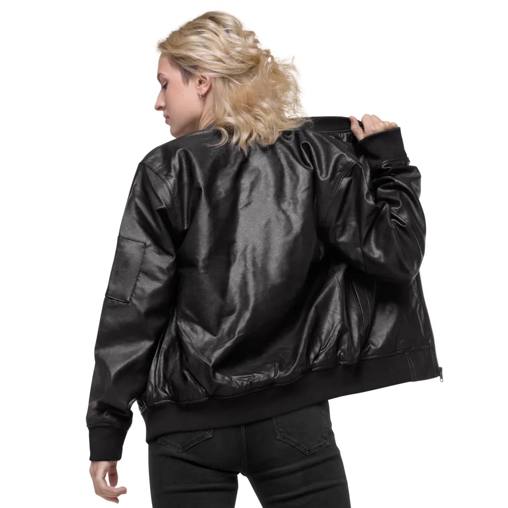 Freedom Faux Leather Bomber Jacket product image (4)