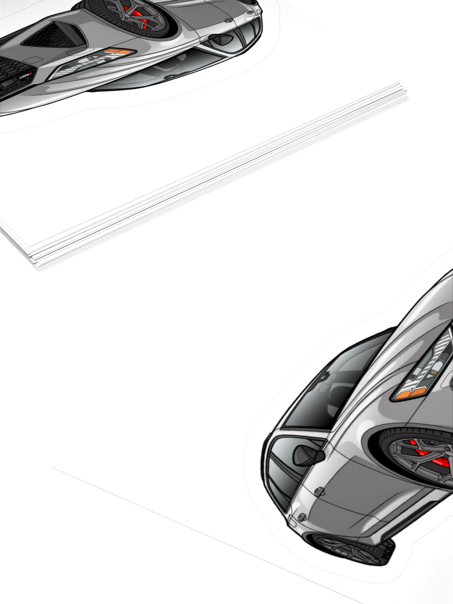 Grey Audi RS6 Avant Sticker (Retro, Sketch, Silhouette) product image (11)