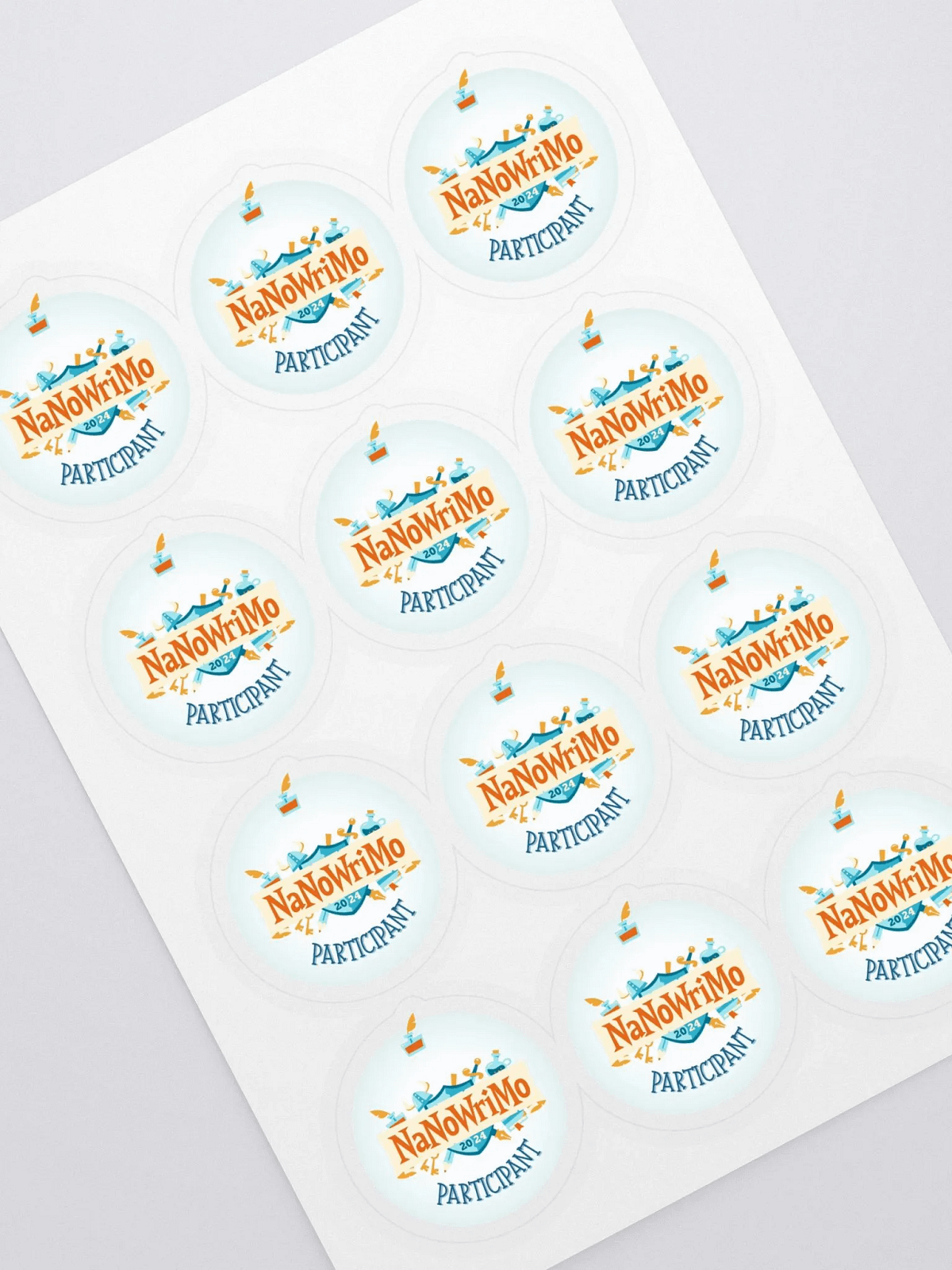 NaNoWriMo Participant Sticker Sheet (12 Stickers Per Sheet) | NaNoWriMo