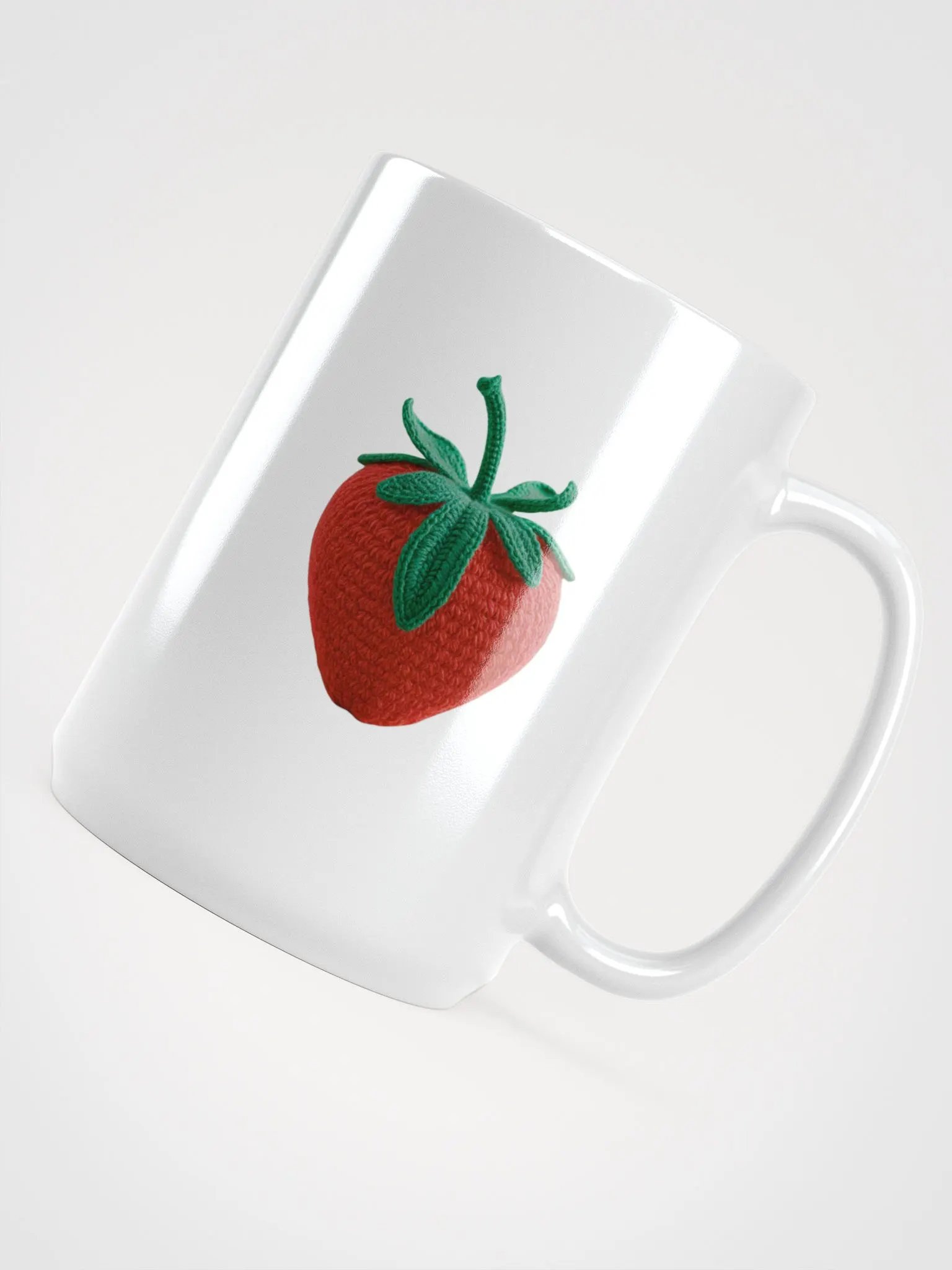 CozyAvocado White Glossy Strawberry Mug #1 product image (4)