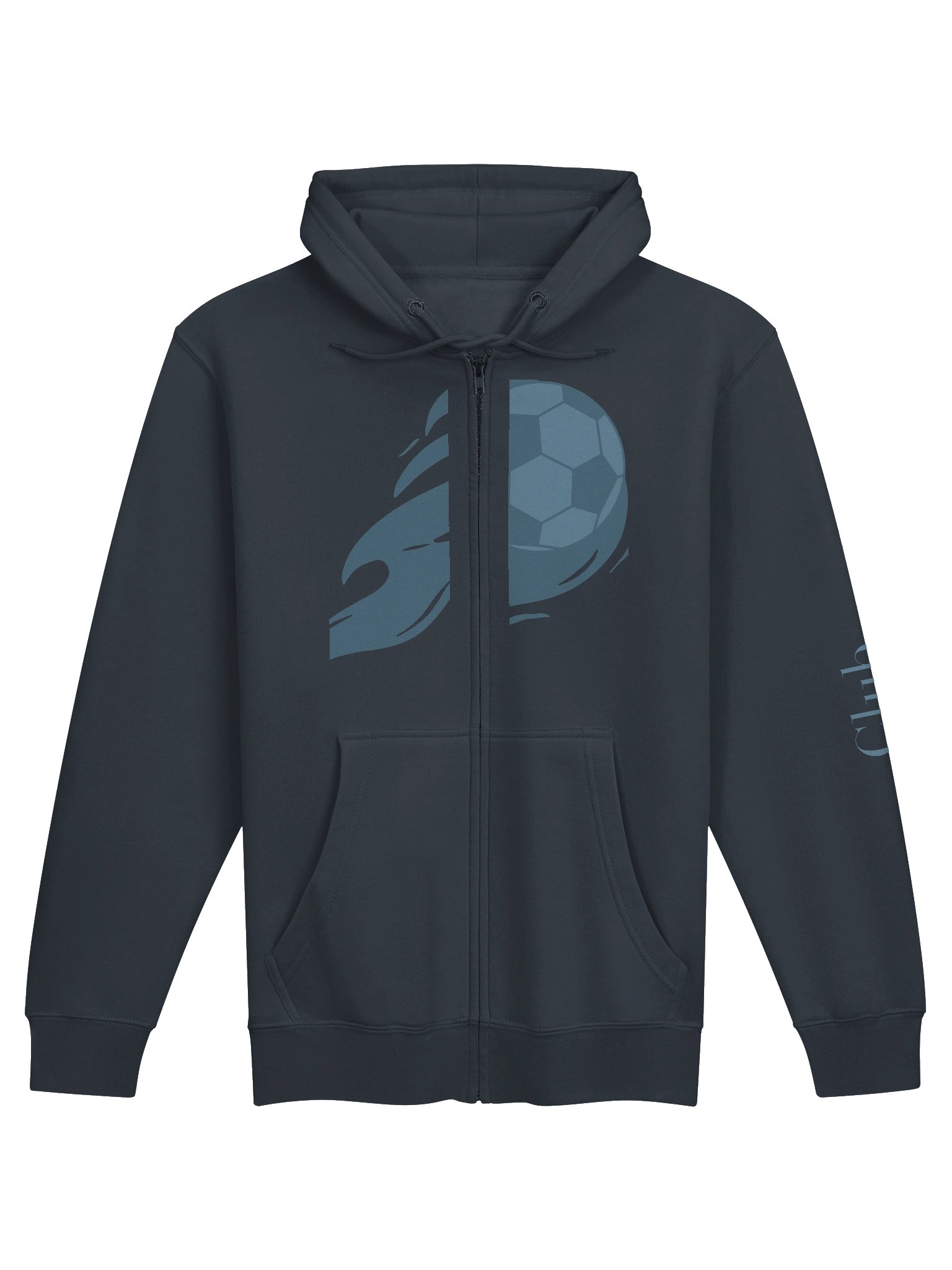 Blue Flaming Soccer Ball Zipup Hoodie product image (6)