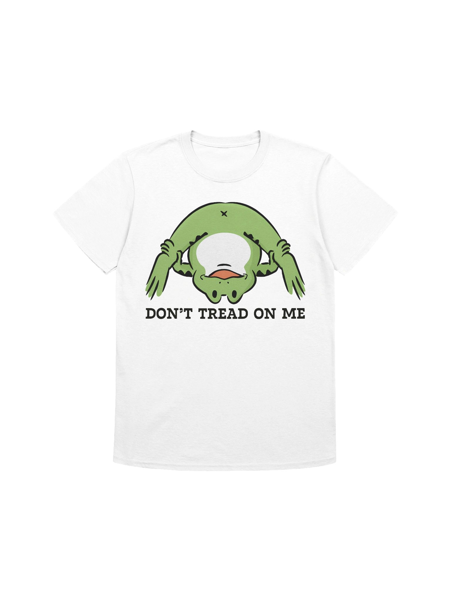 Whimsical Upside-Down Frog Cartoon T-Shirt product image (4)