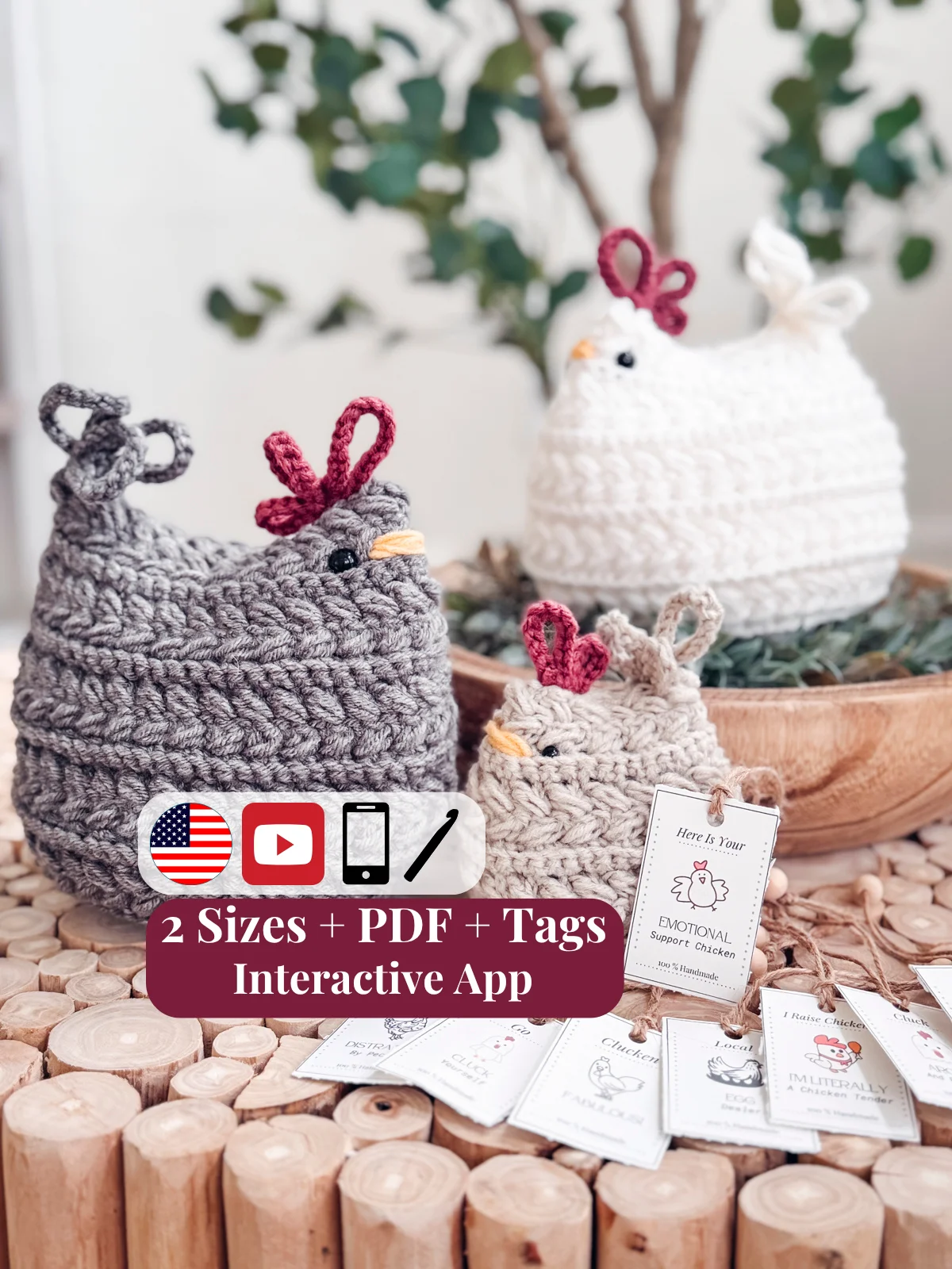 Wheat Stitch Crochet Chicken Pattern product image (1)