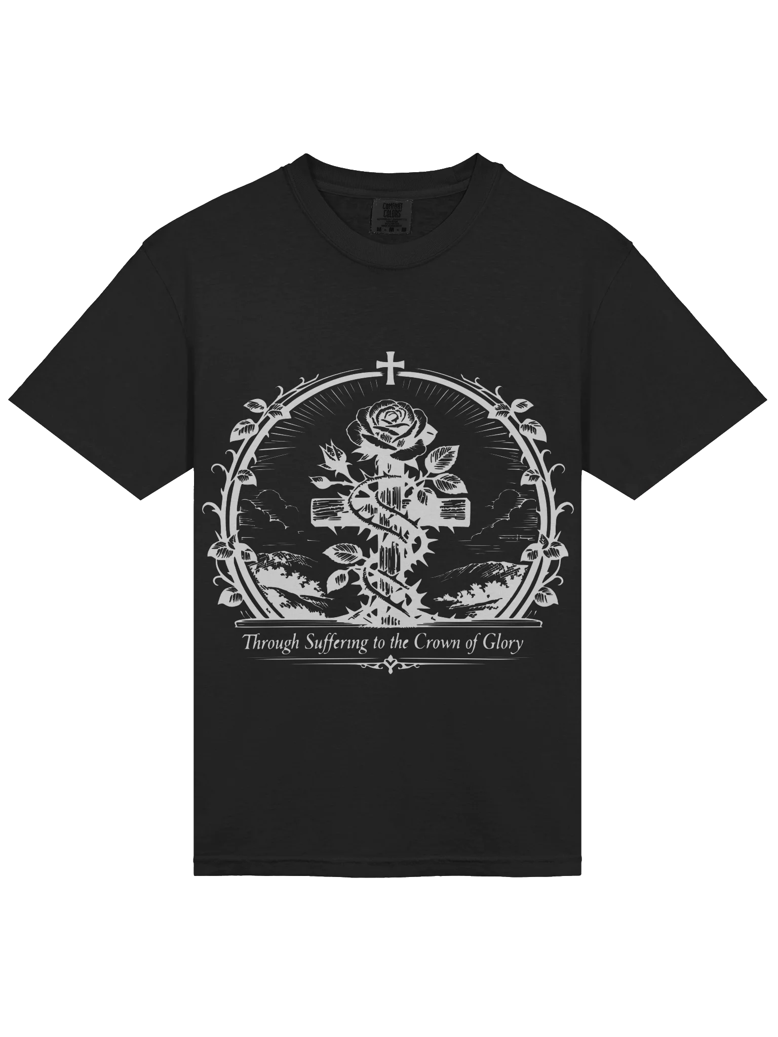 Rose and Thorns (White On Black/Color) (QR on Back) product image (3)
