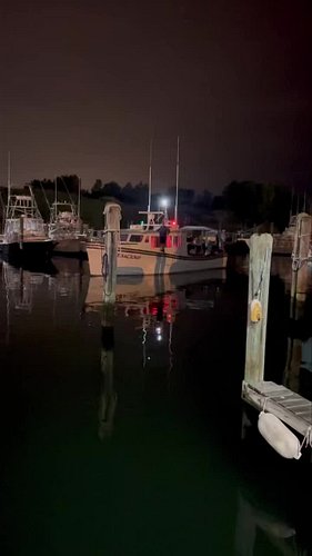 Jenn bringing us in Saturday night at 10 pm from 65 miles offshore diving on USS Murphy (260 ft) to pick up new crew and head...