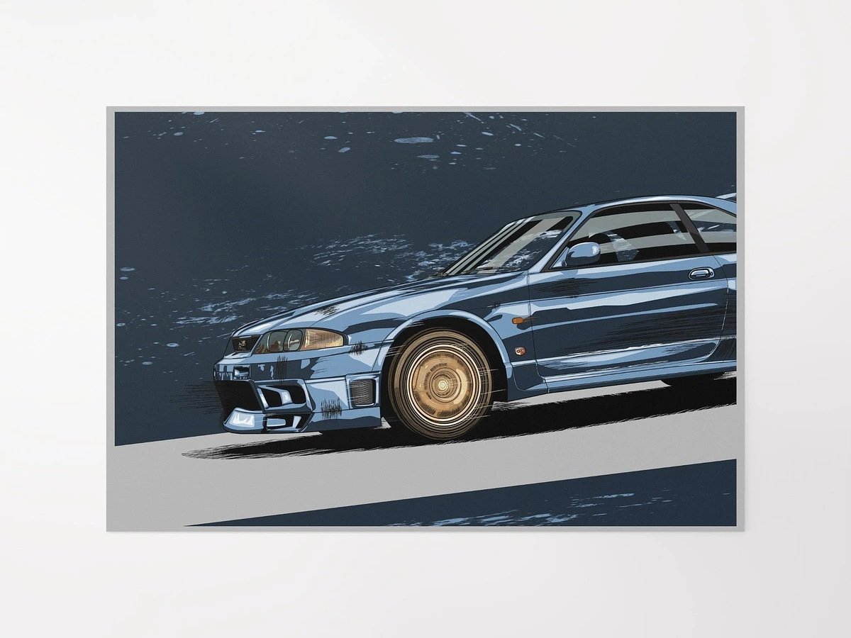 "Nissan Skyline GT-R (R33)" Original Artwork Print product image (3)