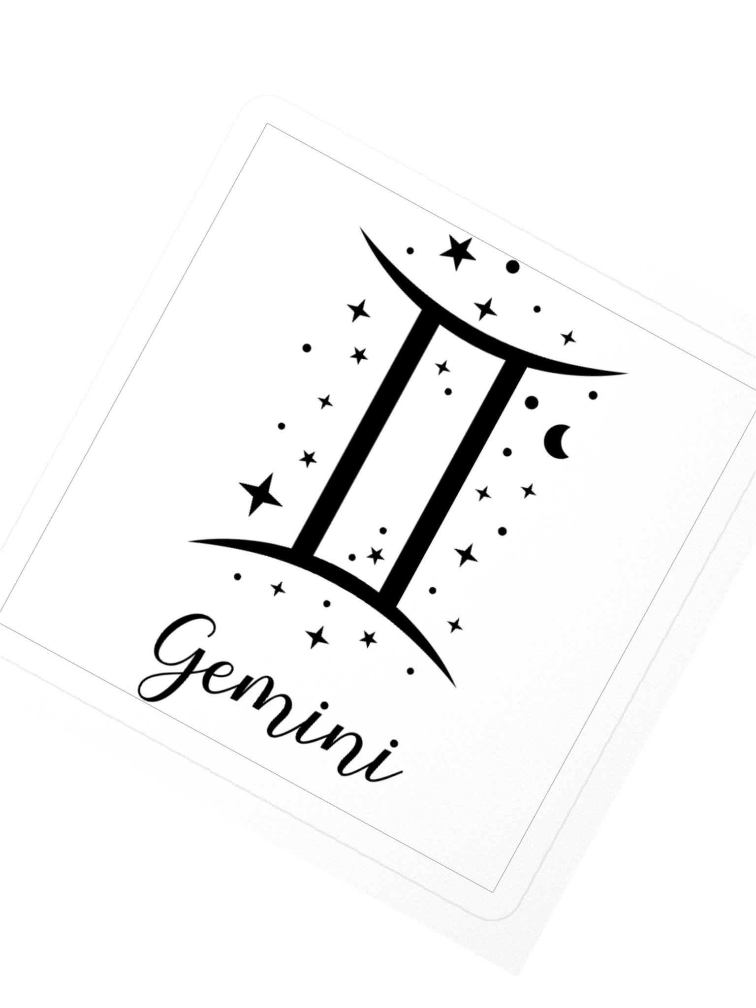 Gemini Zodiac Sticker — Minimalist Twin Symbol Design product image (2)
