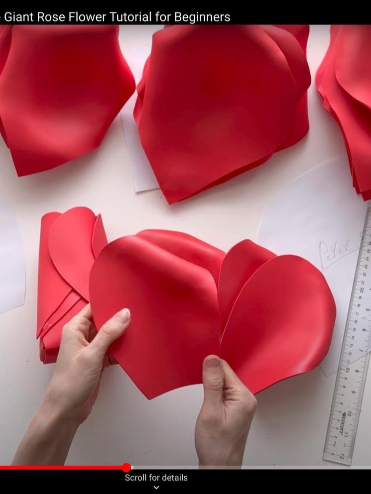 Giant Foam Rose for Wall Decor: Templates + Materials Checklist with links + Video Tutorial on YouTube product image (6)