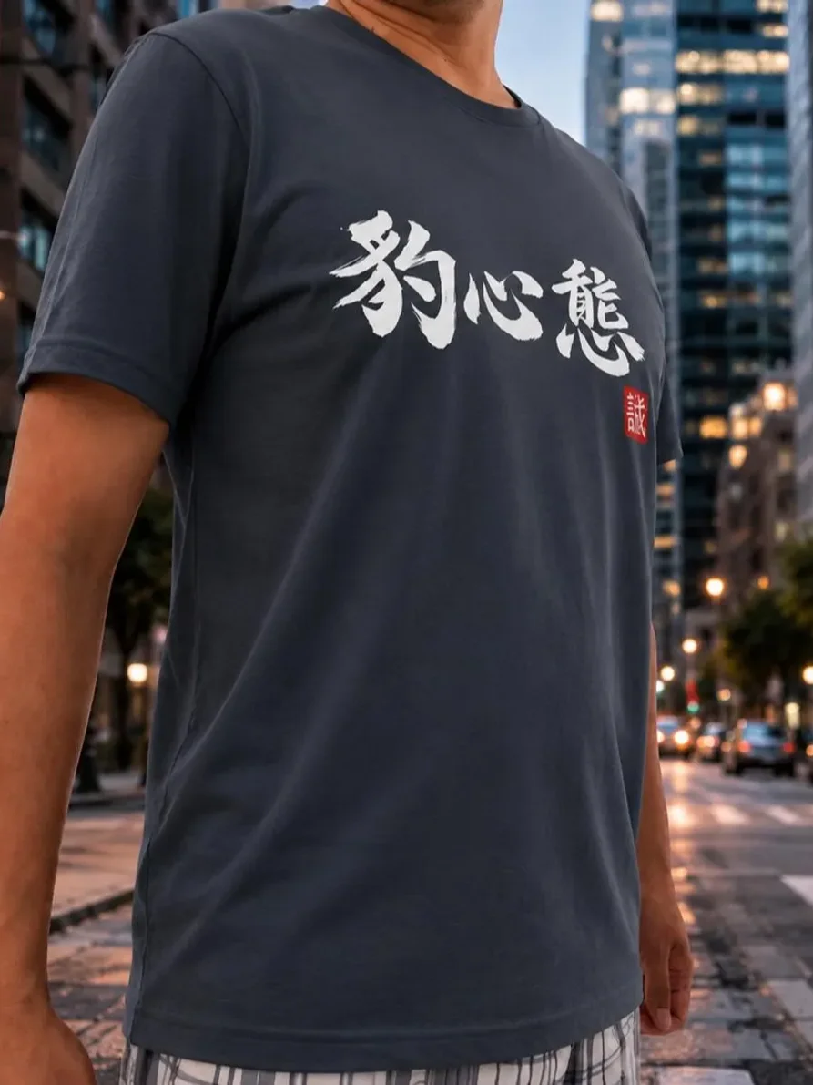 Leopard Mentality™ Chinese Calligraphy Graphic Streetwear T-Shirt product image (3)