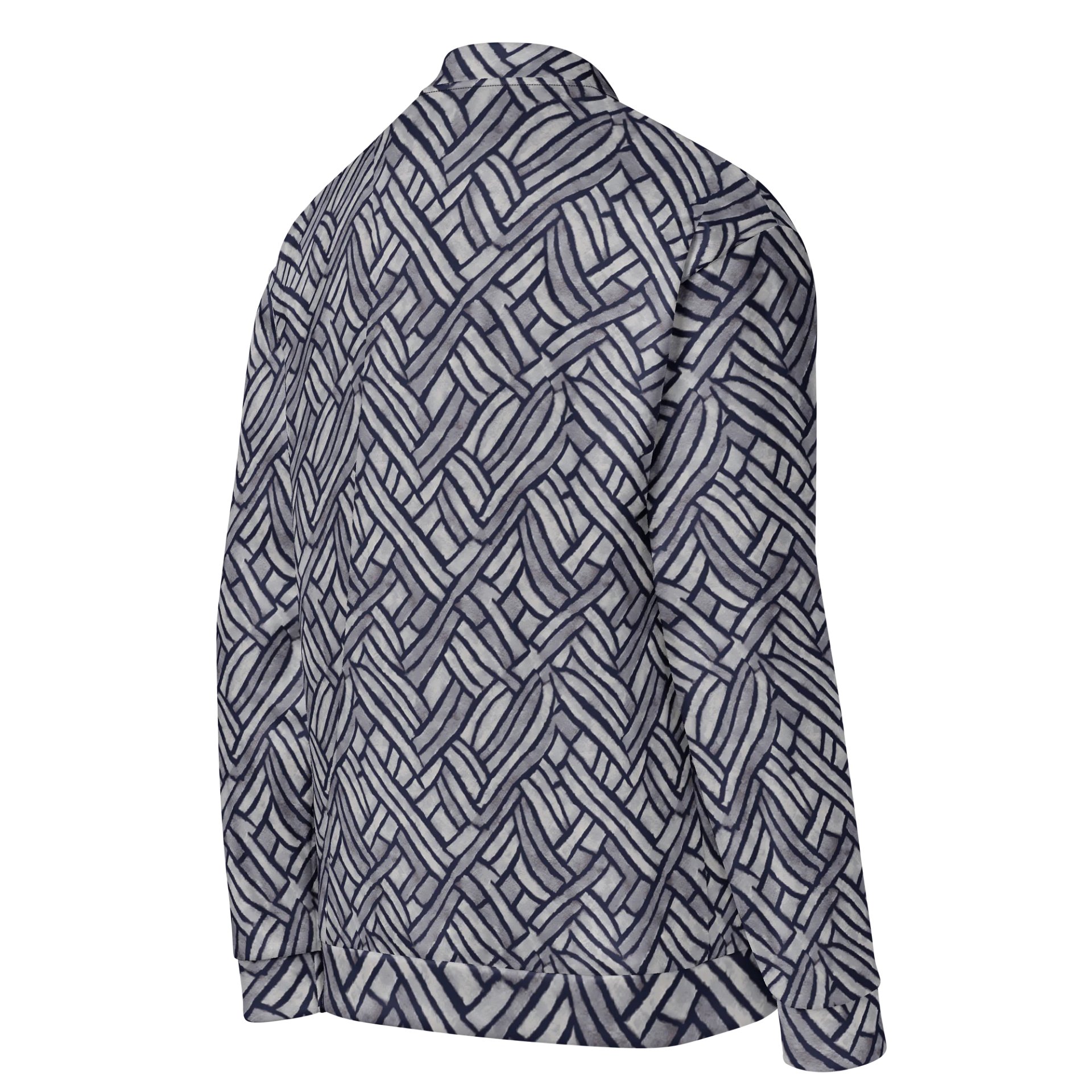 Grey Rectangles Bomber Jacket product image (4)
