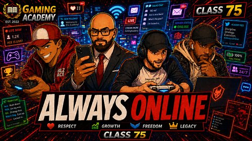 Tonight’s class status: ONLINE.
Ping: stable.
Notifications: way too many.
Backlog: still undefeated. 🎮🌐

Gaming Academy Clas...