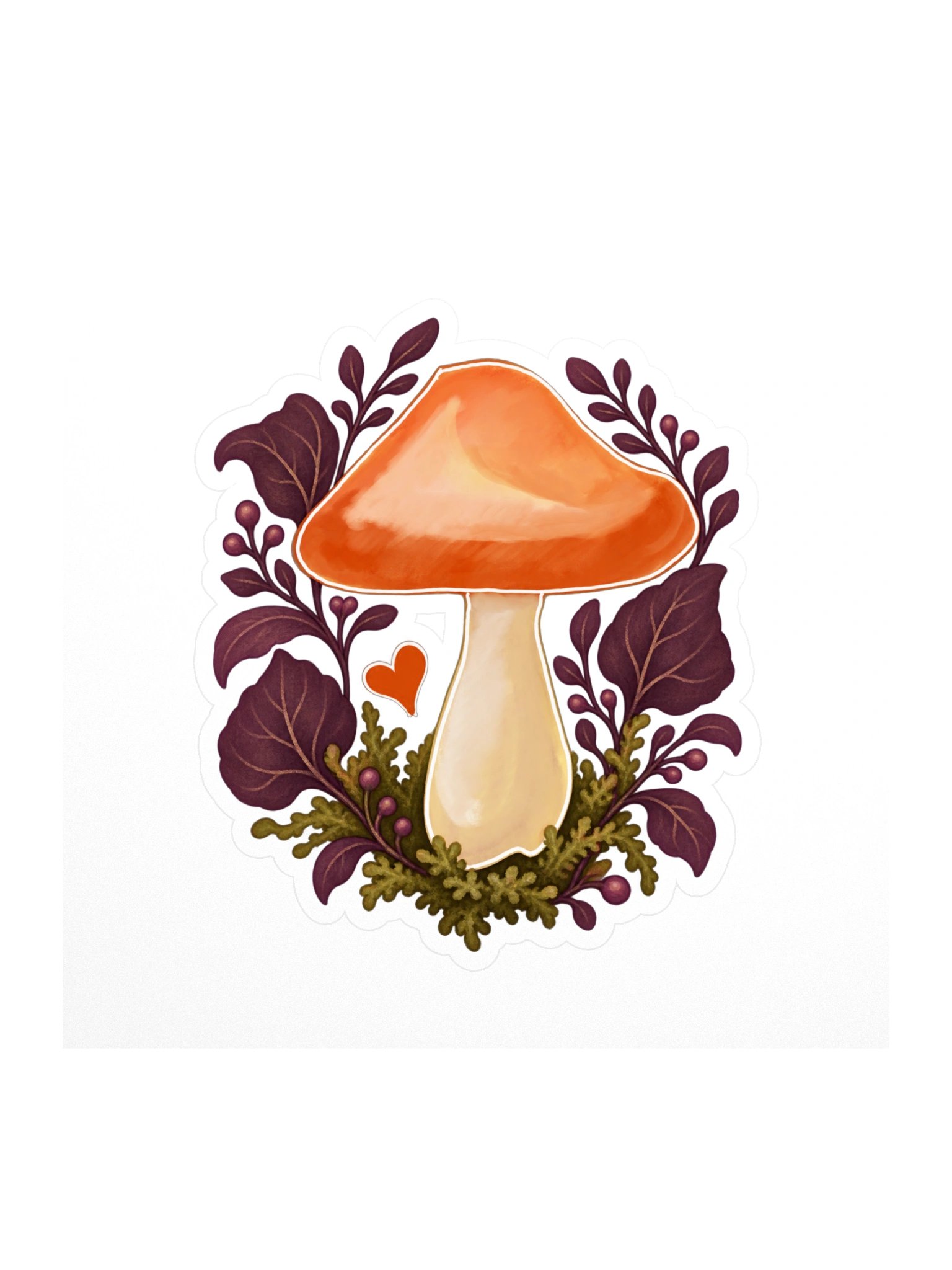 Orange Mushroom Kiss Cut Sticker product image (1)