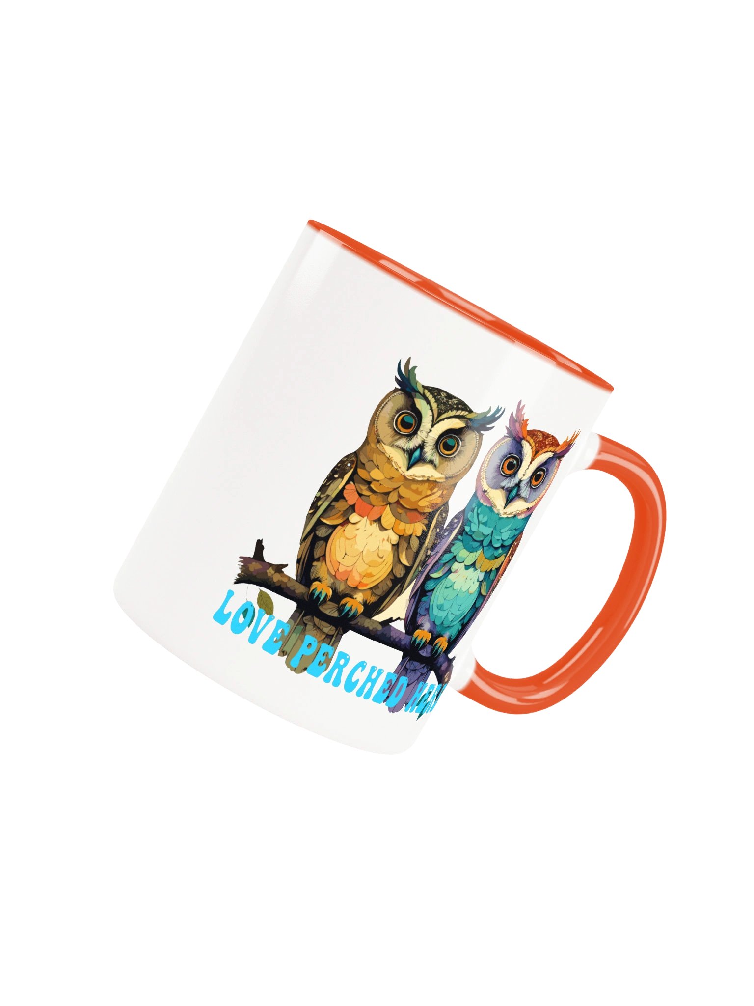LOVE PERCHED HERE – Colorful Owl Coffee Mug | 11 oz & 15 oz product image (4)