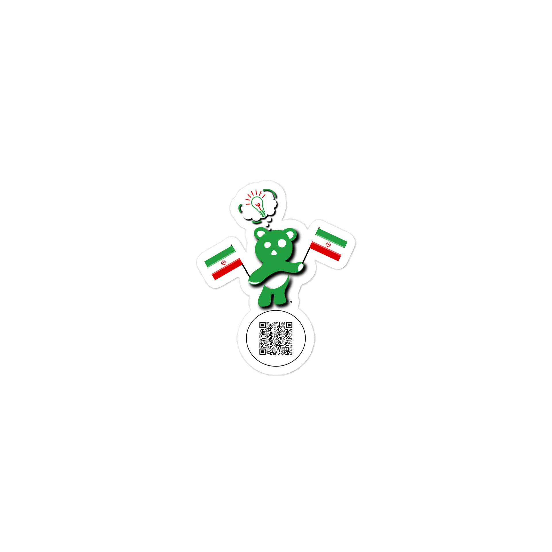 IR Iran — Country Bear Sticker | BehrBrained Media product image (1)