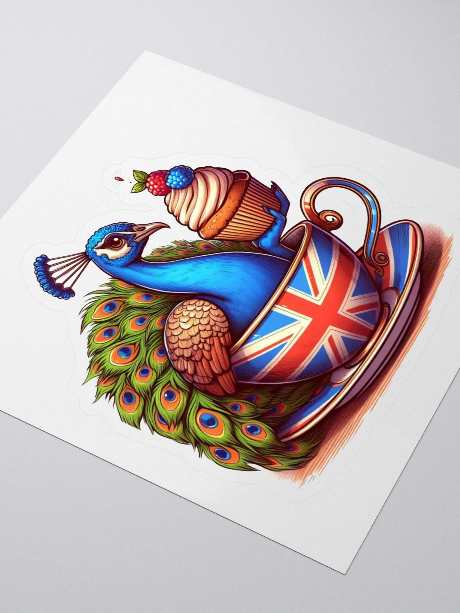 Peacock and his cupcake (Sticker) product image (3)
