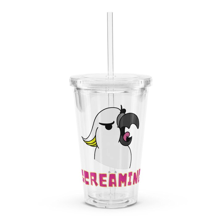 Screaming Cockatoo Clear Plastic Tumbler product image (1)