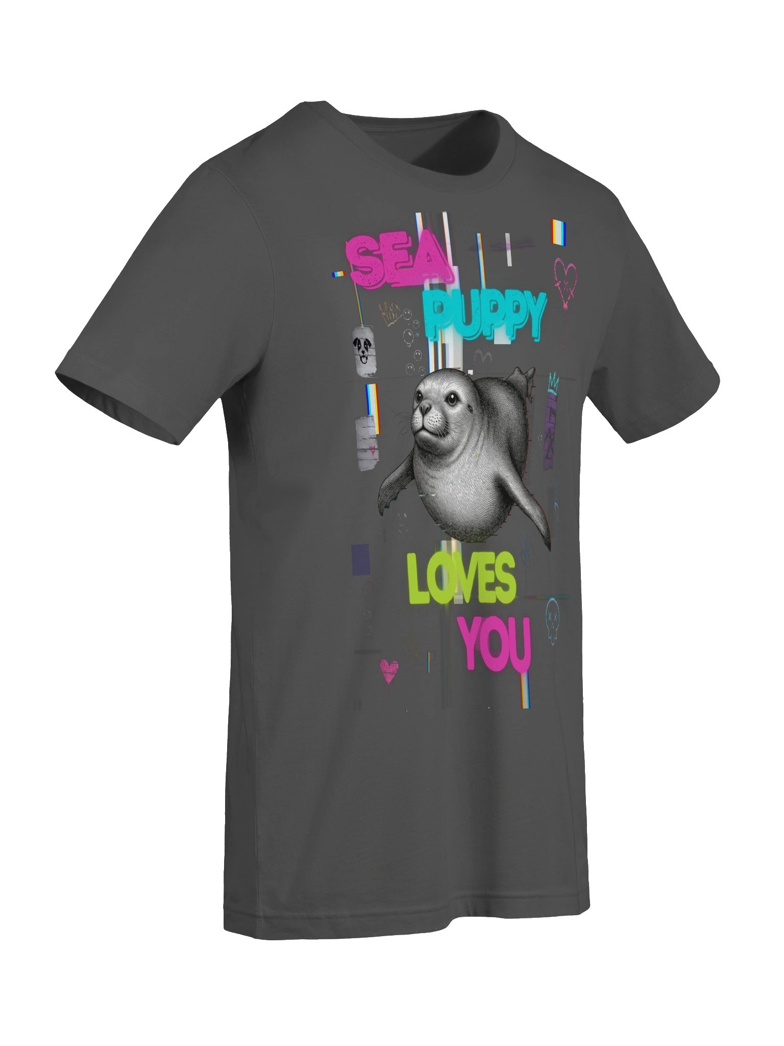 Sea Puppy Loves You Neon Collage Tee product image (9)