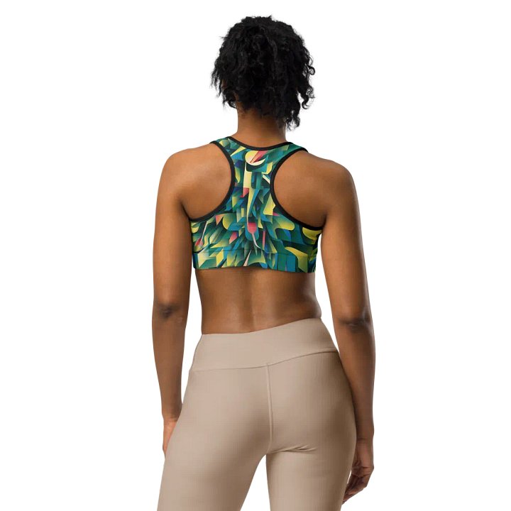 Abstract Lithographic Pattern Design Sports Bra - V8 product image (1)