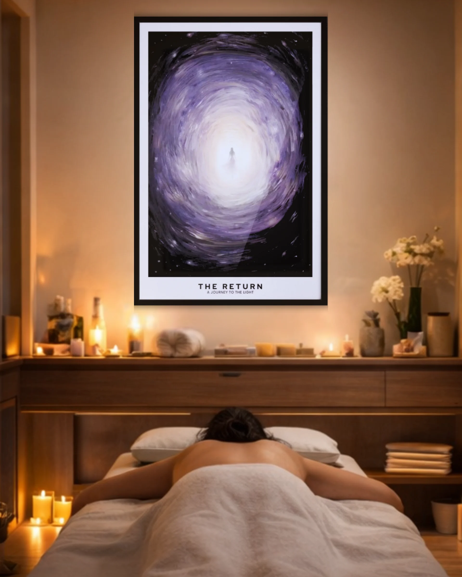 The Return – Spiritual Wall Art Print | Near Death Experience Art | Afterlife Light Tunnel Poster | Meditation & Healing Room Decor product image (5)