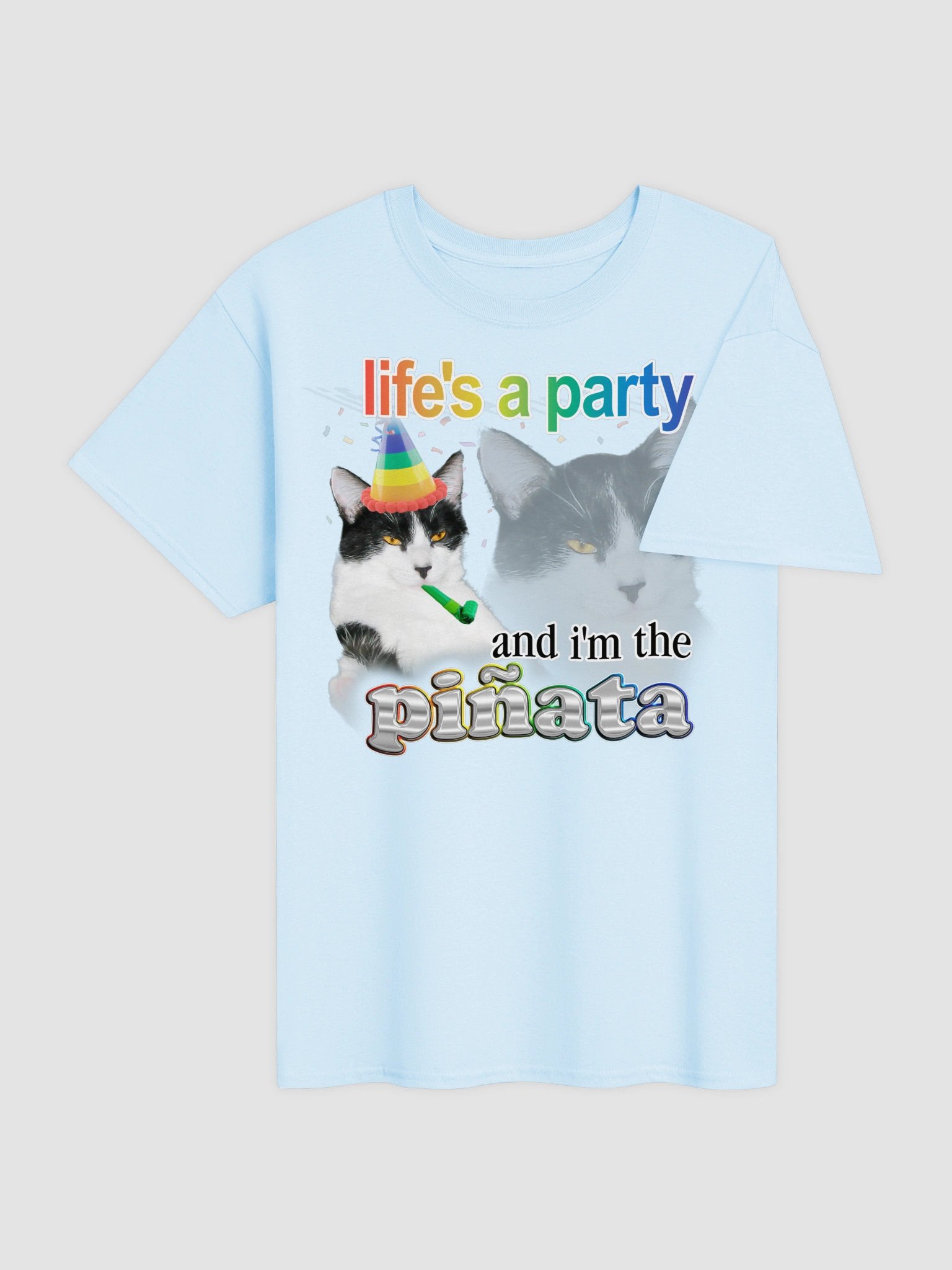 Life's a Party (and I'm the Piñata) cat T-shirt product image (5)