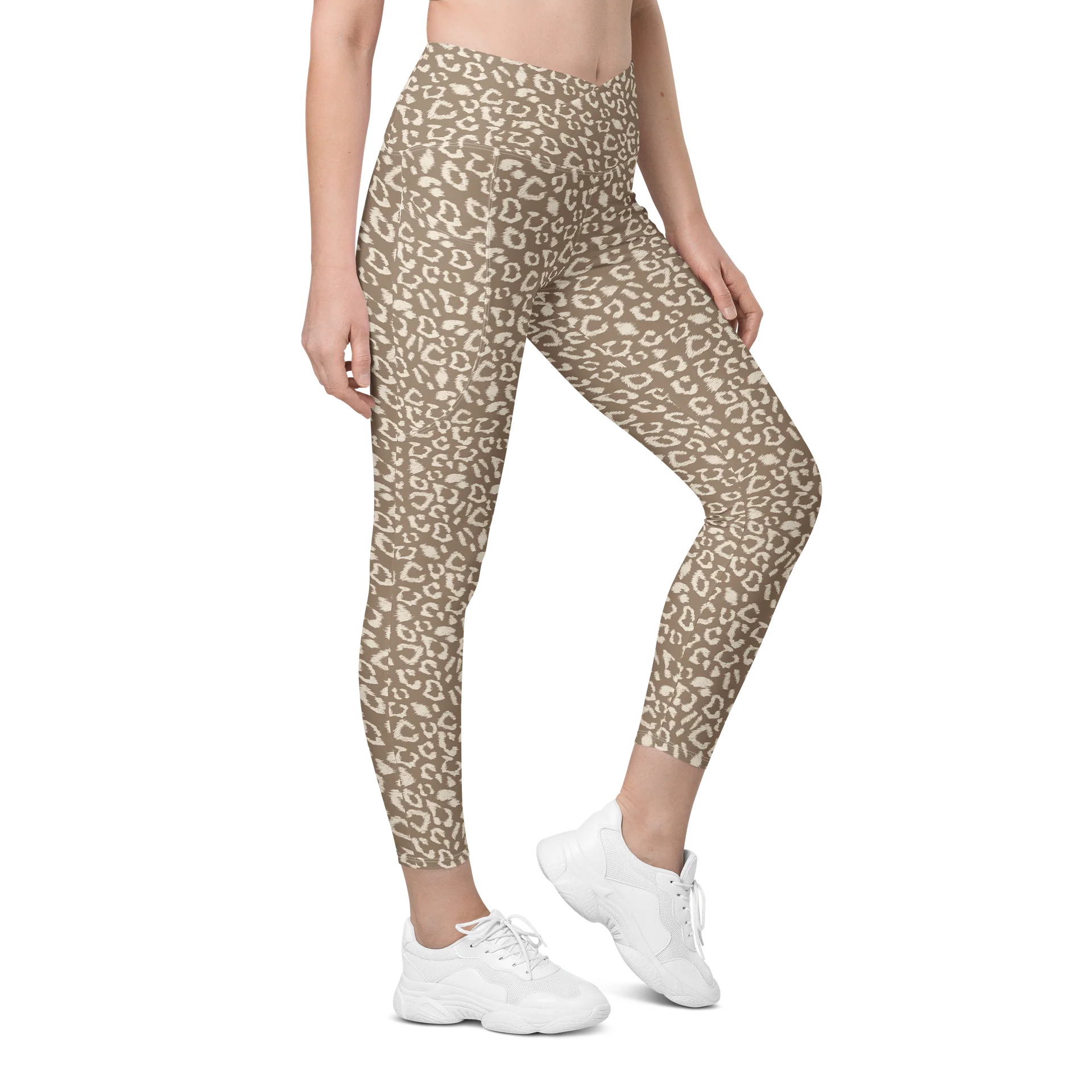 Comfortable Crossover Leggings with Bold Leopard Print product image (4)